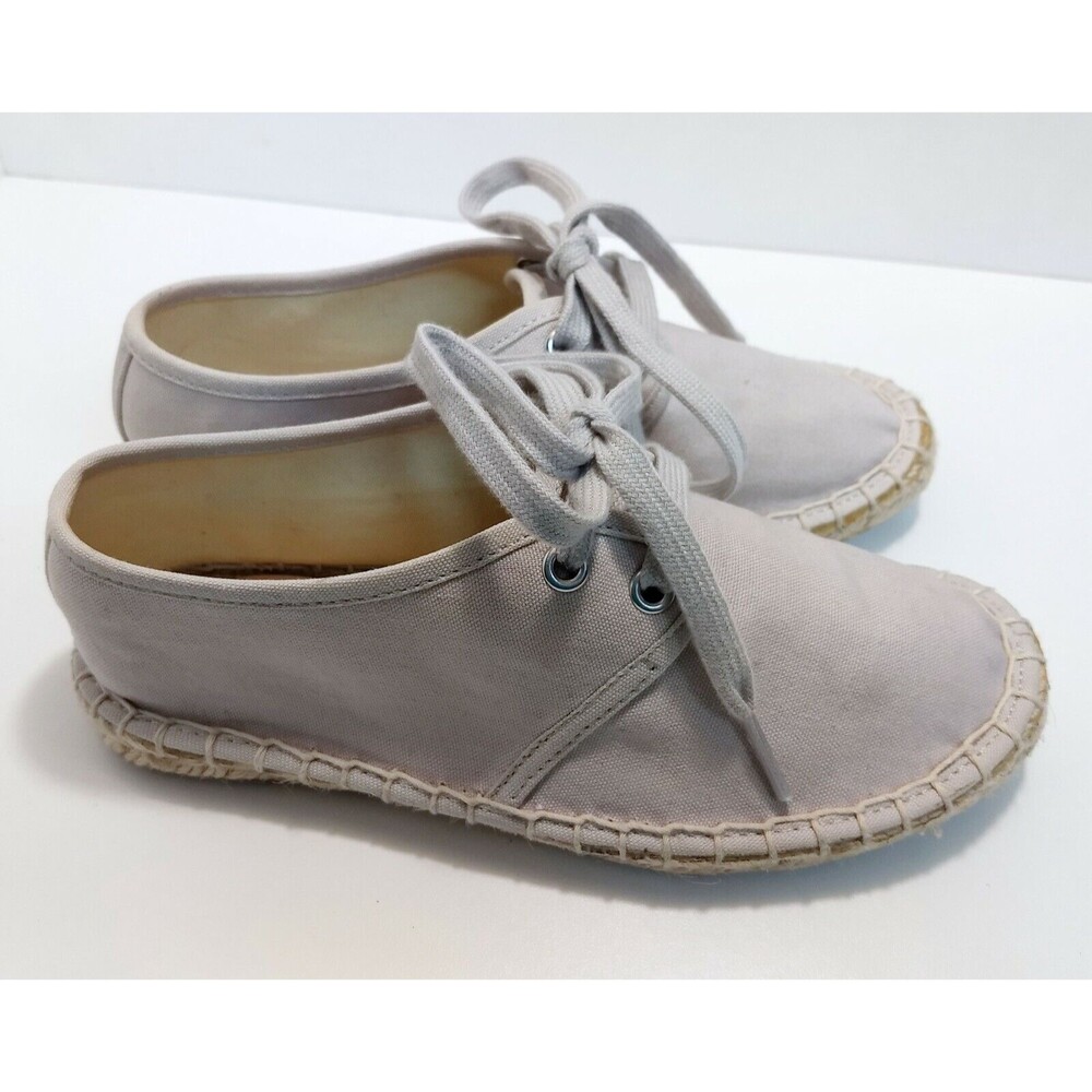 Asos Ivory Canvas Espadrille, US 4 UK 2 girl's youth lace-up shoe Manual Sewing